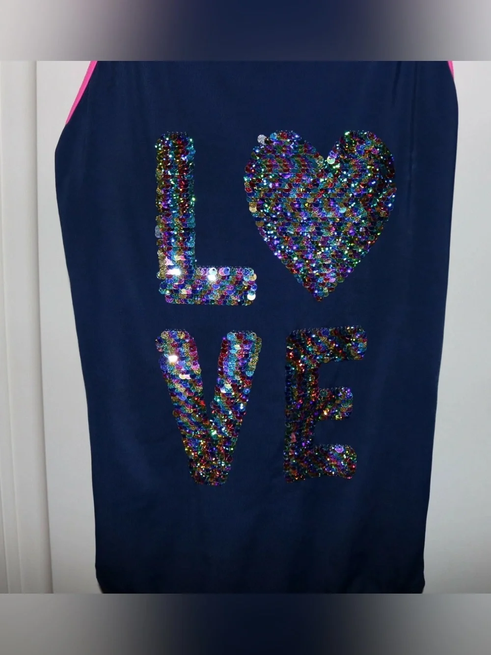 Girl's JUSTICE Sequined Love One Piece Swimsuit Size 12